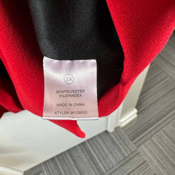 Fashion Nova Red Rhinestone Trim Blazer Jacket – Size 3X - Picture 7 of 8